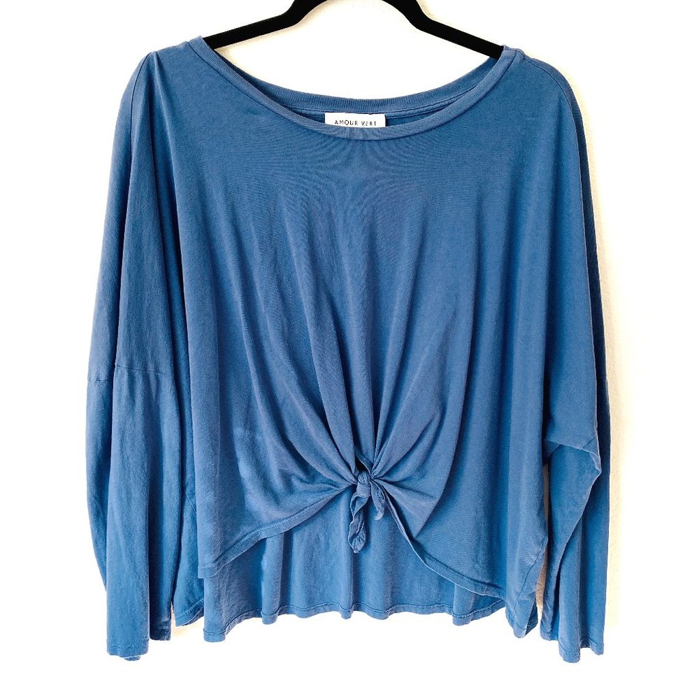 Amour Vert Front Tie Dolman Shirt Size Medium